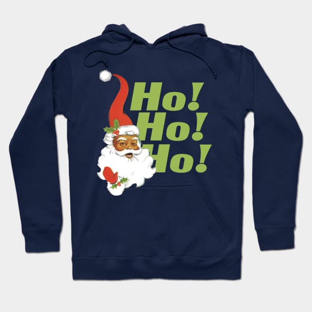 Mid-Century Modern Black Santa - Ho Ho Ho Hoodie by Eugene and Jonnie Tee's